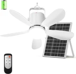 21IN Solar Ceiling Fan With Light Remote Outdoor Gazebo Camping Tent Canopy Spor. Fixed Price $92.69.