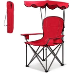 Costway Portable Camping Chair With Canopy, Outdoor Lawn Shade, Carry. Fixed Price $76.40.