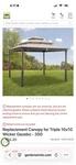 Beige Garden Winds Replacement Canopy Lcm 1291B. Fixed Price $39.99.