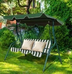Costway 3 Seats Patio Canopy Steel Frame Swing Glider Hammock Cushioned.... Fixed Price $145.00.
