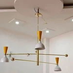 3 Arms Brass Chandelier Mid Century Stilnovo Light Rotating Ceiling Fixture Best. Fixed Price $360.89.
