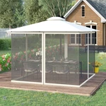 Universal Replacement Mesh Netting Screen Walls For 10' X 13' Gazebo, White. Fixed Price $56.99.