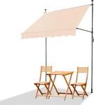 Manual Retractable Patio Awning 78"X118" With Uv Protection - Beige. Fixed Price $103.99.