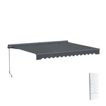 Aleko Semi-cassette Motorized Led Retractable 13X10 Ft Patio Awning Canopy Grey. Fixed Price $512.71.