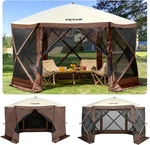 * 12FT 6 Sided Pop-up Canopy Shelter Tent With Mesh Windows, Portable Carry. Fixed Price $310.99.