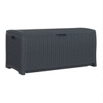 Suncast 73 Gallon Resin Wicker Outdoor Patio Storage Deck Box, Cyberspace. Fixed Price $159.99.