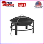 Mainstays 28" Round Wood Burning Fire Pit, Steel Frame. Fixed Price $63.50.