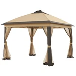 Topeakmart 11X11FT Outdoor Gazebo Pop Up Canopy With Mesh Netting/solar Led Ligh. Fixed Price $360.00.