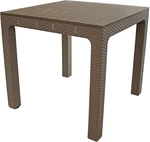 Sunnydaze Plastic Square Patio Table With Umbrella Hole - Faux Woodgrain Top. Fixed Price $205.99.