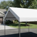 White Polyethylene Canopy Cover For 10' X 20' Car Tent - Frame Not Included. Fixed Price $135.18.