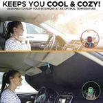 Econour Medium Black Silver Windshield Sun Shade Uv Protection Foldable 240T. Fixed Price $15.00.