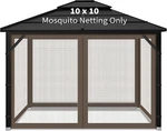 Gazebo Mosquito Netting 4-PANEL Zipper Screen Sidewalls 10X10 Patio Garden Co.... Fixed Price $58.90.