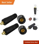 Professional 4-PIECE Black Welding Connector Set 200AMP Dinse-style Fittings. Fixed Price $15.19.