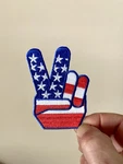American Flag Iron Patch Stars And Strips Embroidered Peace Love Usa. Fixed Price $5.99.