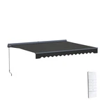 Aleko Semi-cassette Motorized Led Retractable 12X10 Ft Patio Awning Canopy Black. Fixed Price $449.25.