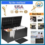 Dwvo 150 Gallon Xl Deck Box Waterproof Resin Storage With Divider Lockable Black. Fixed Price $241.60.