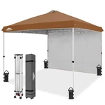 Eagle Peak Pop Canopy Tent With Sidewall, Easy Setup Event 10X10, Khaki. Fixed Price $244.17.