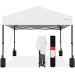 One-person Setup Instant Pop Canopy W/ Case, 4 Weight Bags 8X8FT- White. Fixed Price $99.99.