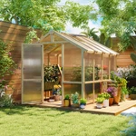 Outsunny 6.6 X 8 Ft. Polycarbonate Greenhouse Wooden Walk-in Kit. Fixed Price $539.99.