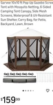 Hipicute 10X10FT Gazebo Screen Tent With Mosquito Netting, 6 Sided Pop-up. Fixed Price $129.00.