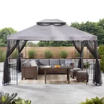 Mainstays GQ250L 10X10 Ft Garden Gazebo - Gray. Fixed Price $350.00.