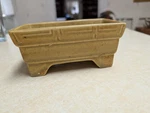 Vintage Small Stone Pottery Rectangle Planter Brown 6" X 3" Usa. Fixed Price $5.00.