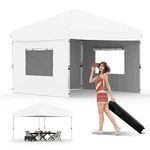 Garvee 10X10 Pop-up Canopy Tent W/3 Sidewalls Waterproof UV50+ 210D Oxford White. Fixed Price $130.99.