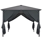 Gazebo Canopy Party Tent Patio Pavilion With Curtains Aluminum Black Vidaxl. Fixed Price $288.99.
