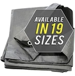 Trademark Supplies Tarp Cover Silver/black Heavy Duty Thick Material Size 20X20. Fixed Price $86.54.