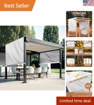 Classic 16 X 7 Ft Beige Waterproof Canopy For Patios And Gazebos Uv Blocking. Fixed Price $77.99.