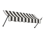 Awntech 8.375 Ft New Orleans Fixed Awning Acrylic Fabric, Black/white Stripe. Fixed Price $864.03.