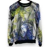 Clover Canyon Space Garden Sweatshirt In Multi Sheer Floral Top. Fixed Price $40.00.