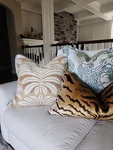 Quadrille Palm Garden Pillow Cover. Fixed Price $135.00.