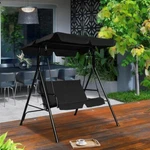 Costway Loveseat Patio Canopy Swing Glider Hammock Cushioned Steel Frame Outdoor. Fixed Price $599.00.