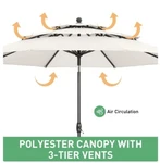 Autlaycil 10' Patio Umbrella 3 Tiers With Tilt And Crank For Outdoor Pool Garden. Fixed Price $107.99.
