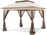 11X11 Pop Up Gazebo With Mesh Netting, Instant Outdoor Canopy Tent, Water Resist. Fixed Price $244.99.