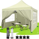 10X10 Pop Up Canopy Heavy Duty Gazebo Waterproof Commercial Tent With 4 Sandbag. Fixed Price $72.99.
