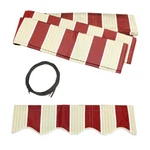 Aleko Fabric Replacement For 6.5X5 Ft Retractable Awning Multistripe Red Color. Fixed Price $42.00.
