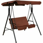2-PERSON Steel Frame Outdoor Garden Porch Soft Swing Chair Bench W/ Canopy Brown. Fixed Price $89.99.