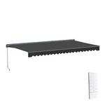 Aleko Semi-cassette Motorized Led Retractable 20X10 Ft Patio Awning Canopy Black. Fixed Price $999.00.