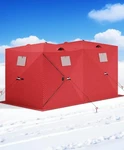 Eliteedge Pop-up Ice Fishing Tent 6-8 Person Insulated 141.73X70.8X77.74". Fixed Price $209.00.