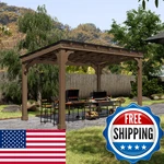 Mupater 10X12 Ft Wooden Grill Gazebo W/ Sloping Metal Roof Heavy-duty 5.5". Fixed Price $1902.28.