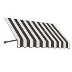 Awntech 10.375 Ft Dallas Retro Fixed Awning Acrylic Fabric, Black/white Stripe. Fixed Price $645.34.