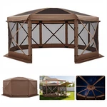 Pop Up Gazebo Screen Tent 15X15 Ft 8 Sided Camping Canopy Brown 12-15 Vevor. Fixed Price $369.99.