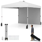 Goplus 10 X Ft Pop Up Canopy Tent W/ Sidewall Wheeled Bag 8 Stakes. Fixed Price $89.99.