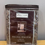 Allen + Roth Raja Mocha Pole Top Valance 54X16 Fringed Damask Window Treatment. Fixed Price $26.99.