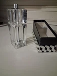 Clear Acrylic Manual Single Grinder/mill W/ Metal Top, Geometric Box, Small. Fixed Price $25.00.