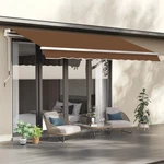 Manual Retractable Window Awning 10X8FT Waterproof Uv Protection Coffee Shade. Fixed Price $371.82.