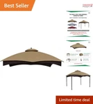 Replacement Canopy Polyester 10X12 Water-resistant Garden Gazebo Cover. Fixed Price $151.98.