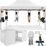Cobizi 10X15 Heavy Duty Pop Up Canopy Tent With 4 Sidewalls White. Fixed Price $369.99.